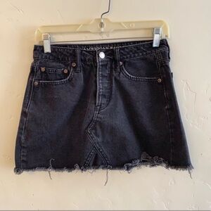 American Eagle Outfitters Black Button Fly Denim Skirt Size 2